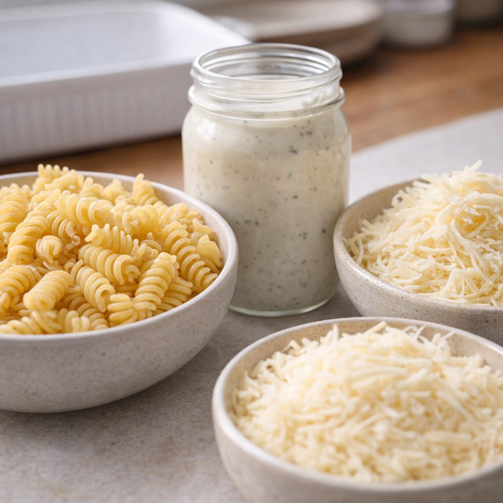 Three simple ingredients for ranch rotini