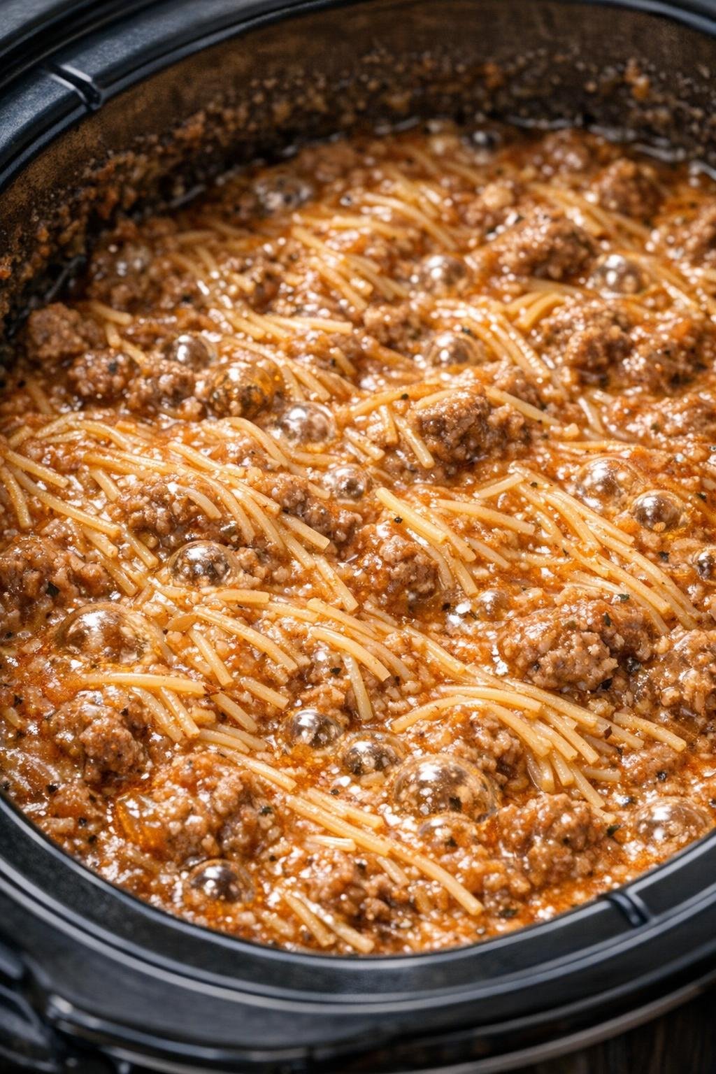 Een avondmaal van engelenhaar uit de slowcooker, klaar in de slowcooker.