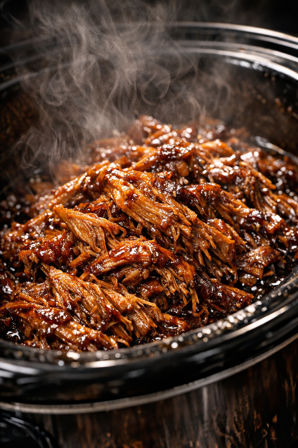 Succulent pulled protein in slow cooker