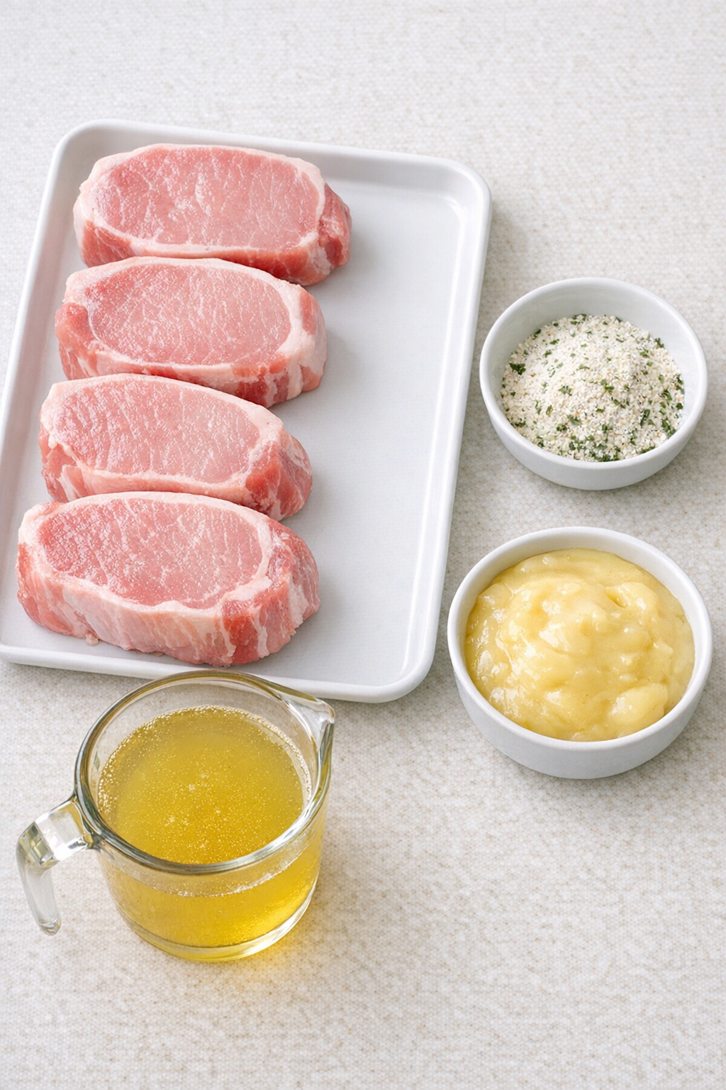 Main ingredients for slow cooker pork chops