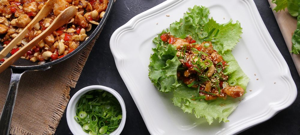 A Low-carb Cashew Chicken Lettuce Wrap Recipe and Video