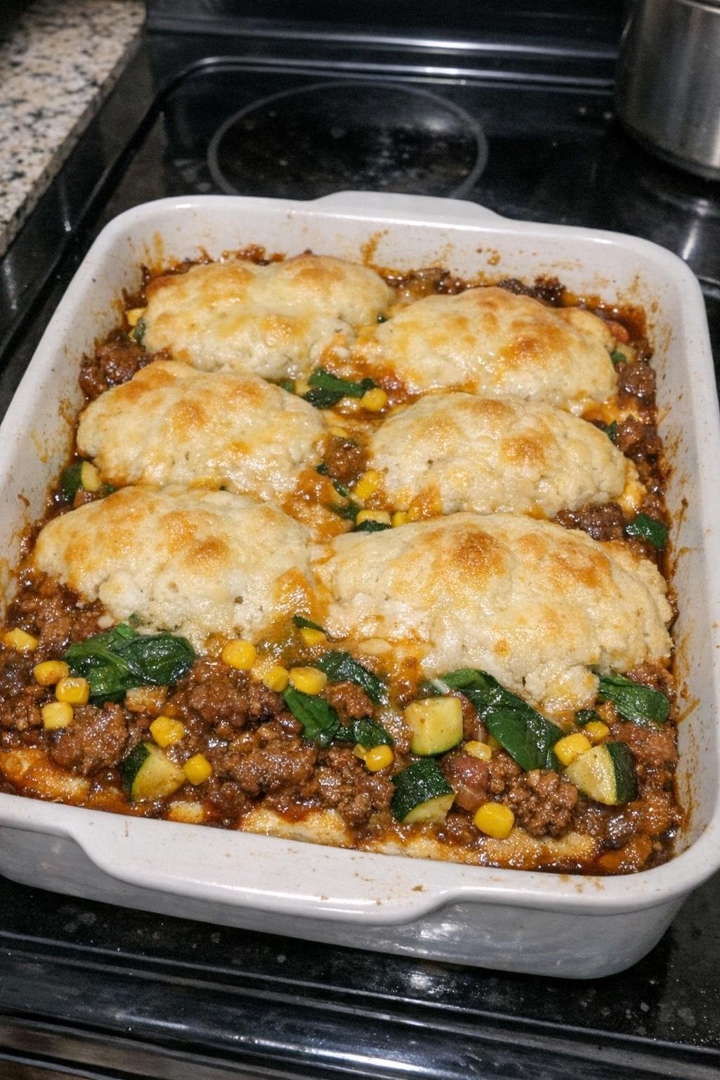 Casserole variation with added vegetables