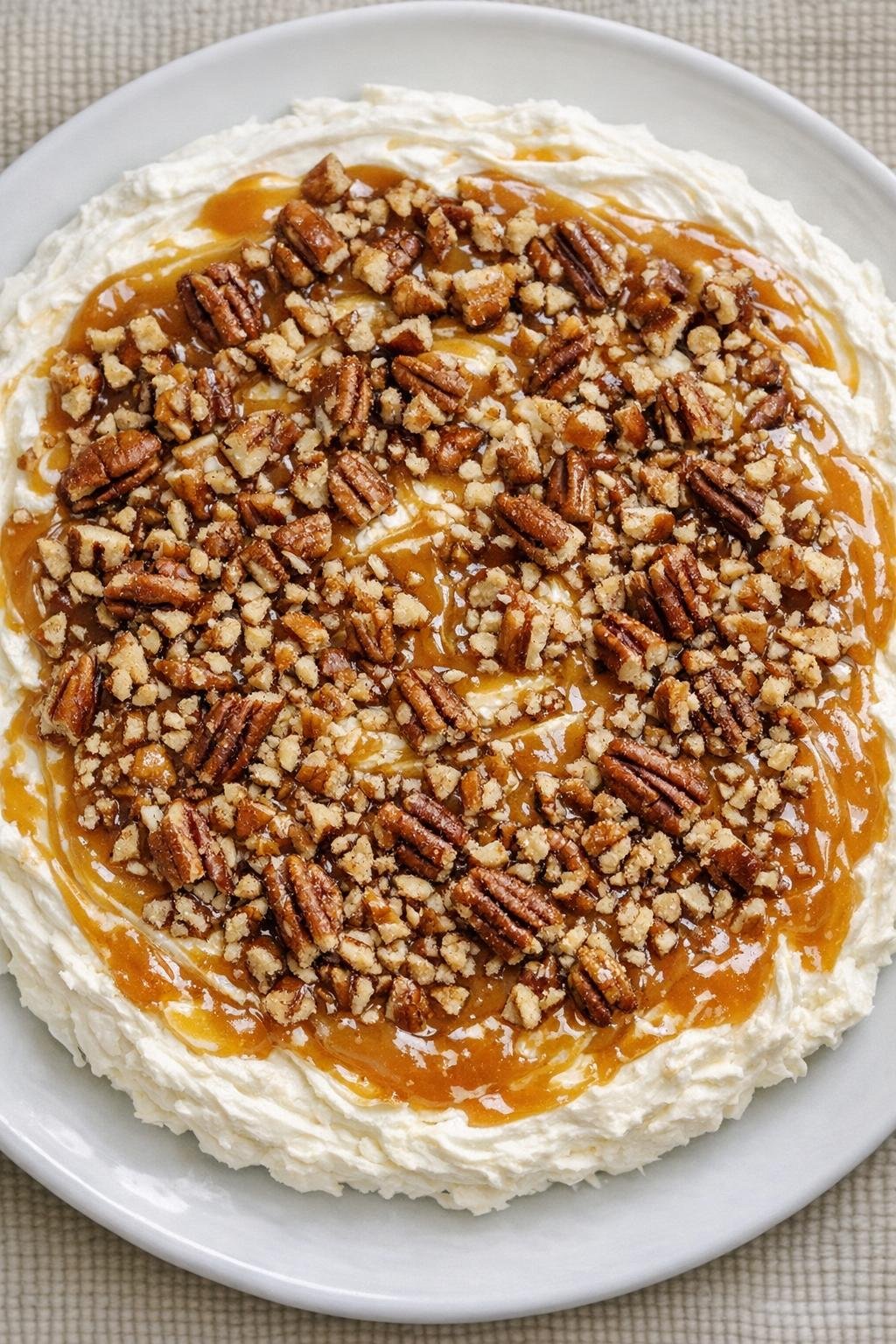 Southern 3-ingredient caramel apple dip on a white ceramic plate