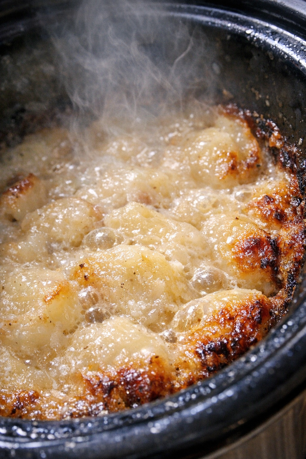 Finished Amish campfire potatoes in a slow cooker