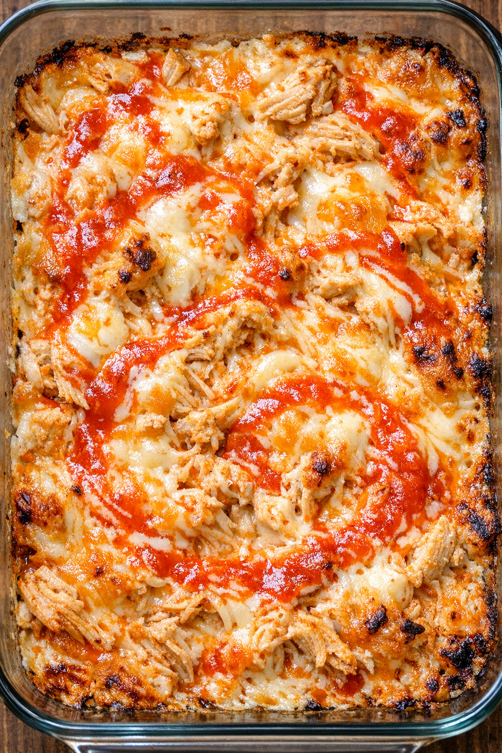 Low carb 4-ingredient buffalo chicken bakes fresh from the oven