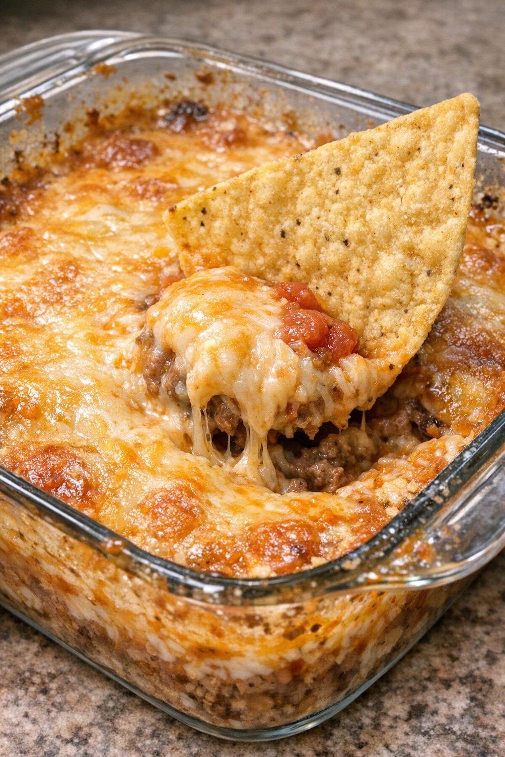 Finished cheese langford dip fresh from the oven
