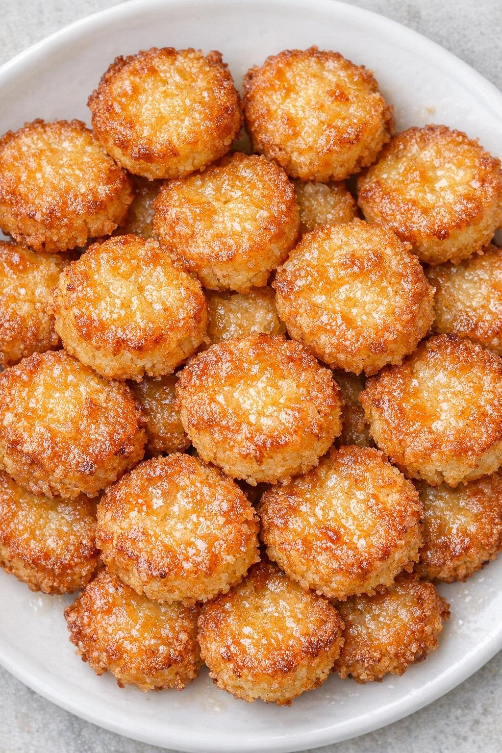Southern 3-ingredient crispy butter bites on a white ceramic plate