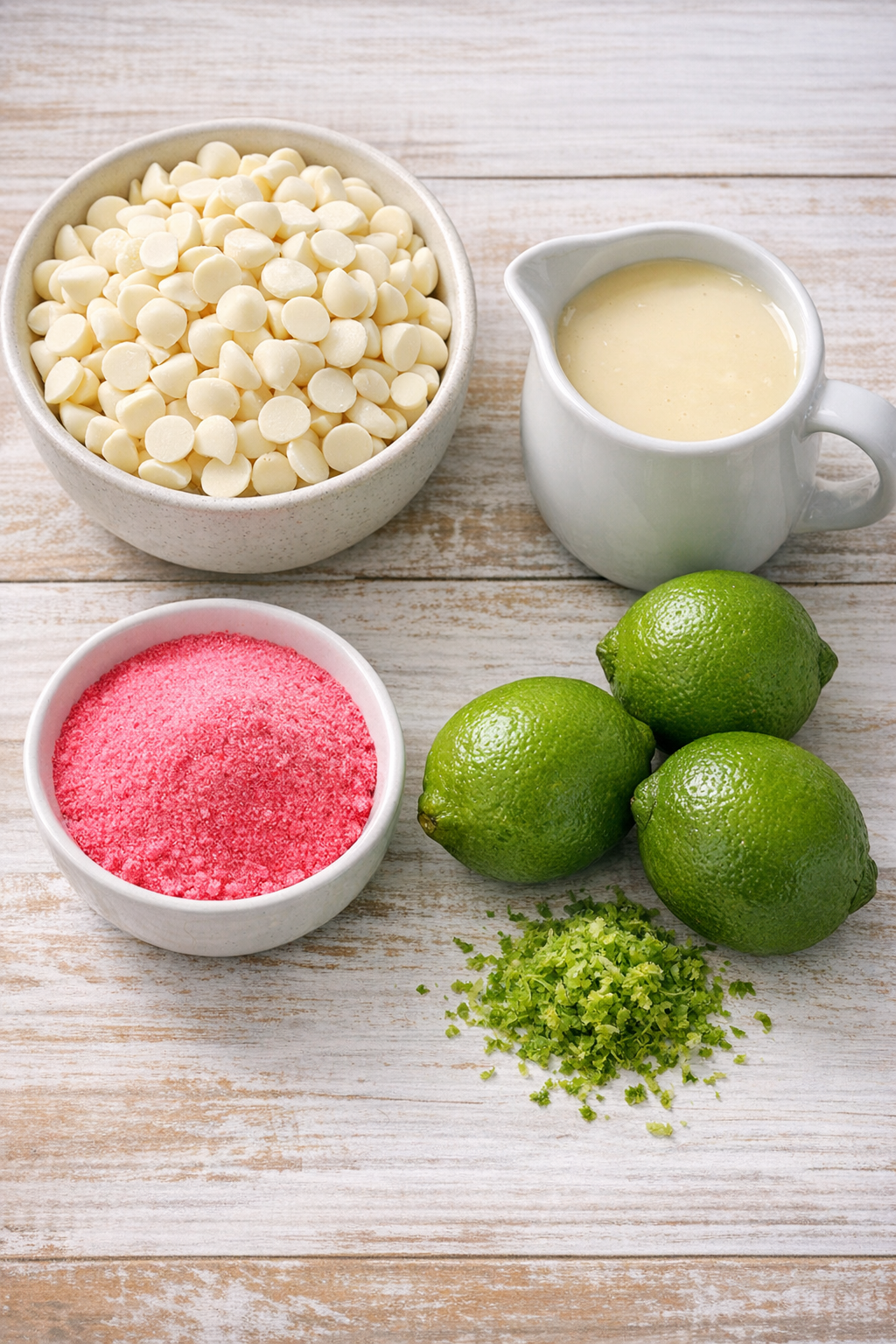 Main ingredients for strawberry fudge