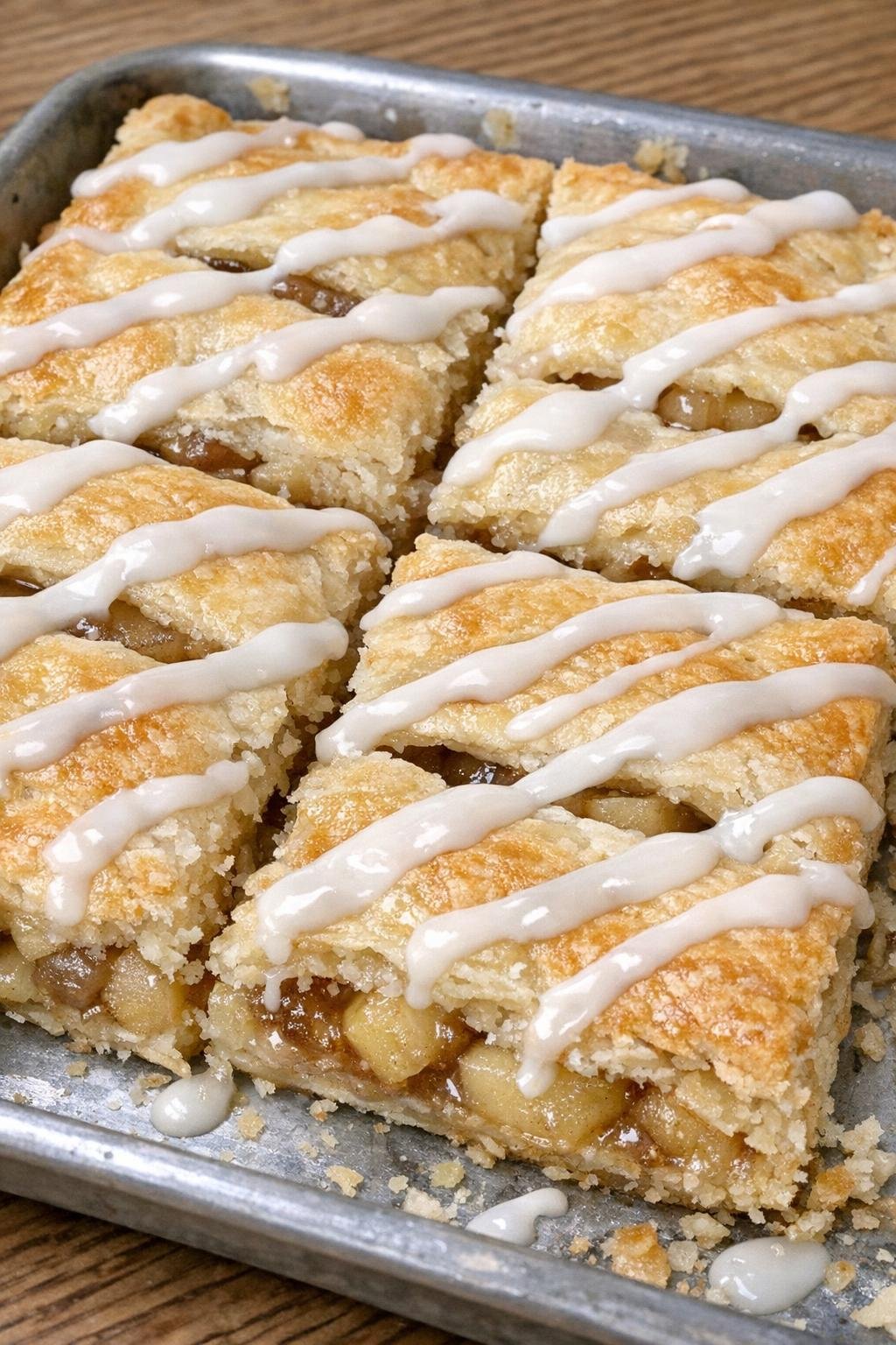 Apple slab pie bars on a sheet pan