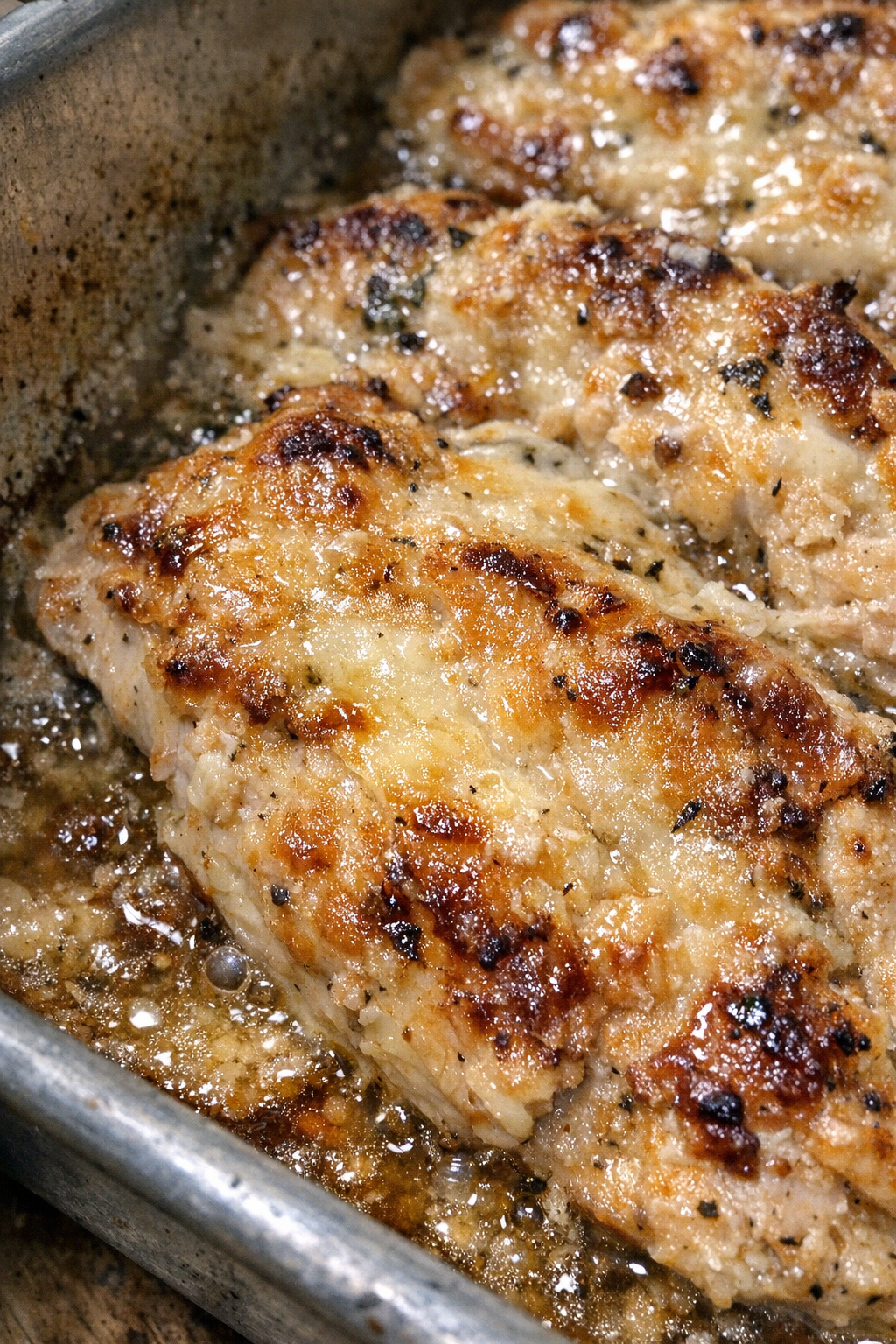 Roasted comfort bake in a metal baking sheet