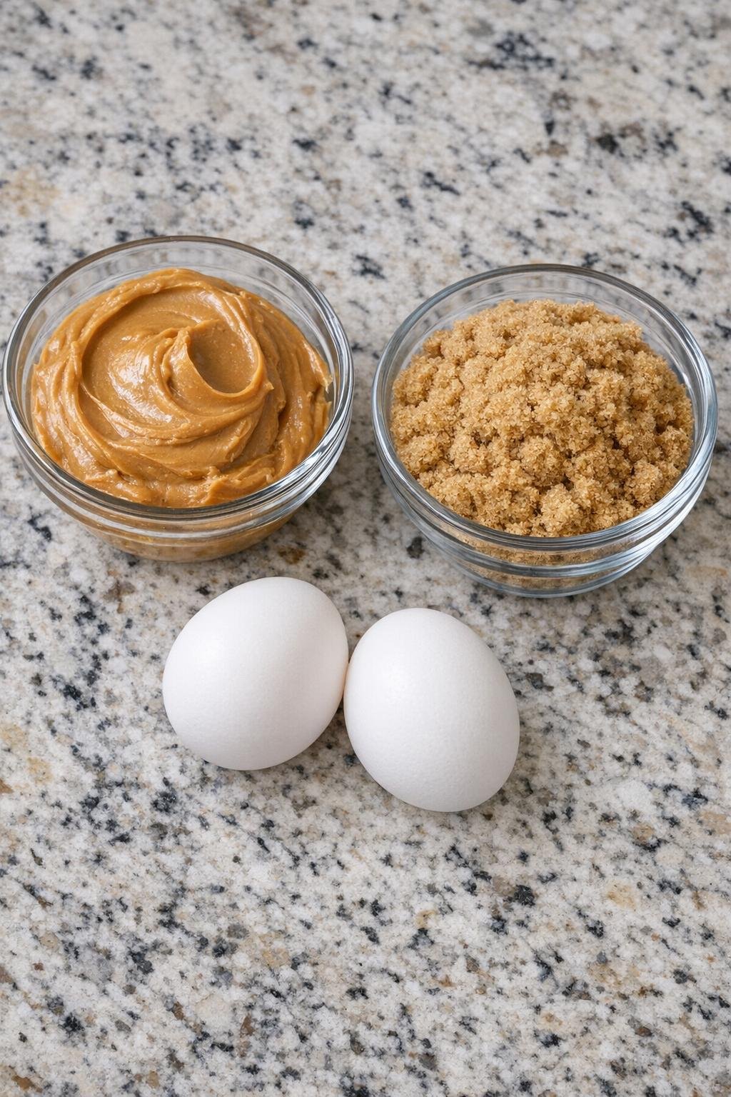 Measured peanut butter, brown sugar, and eggs