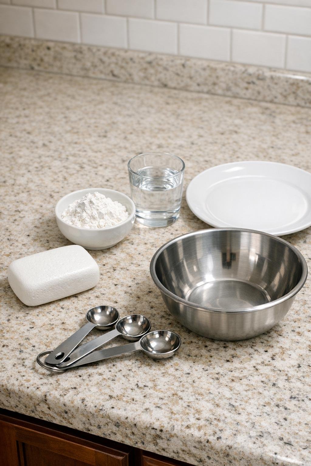 Materials for making whipped soap clay rose bowl fillers
