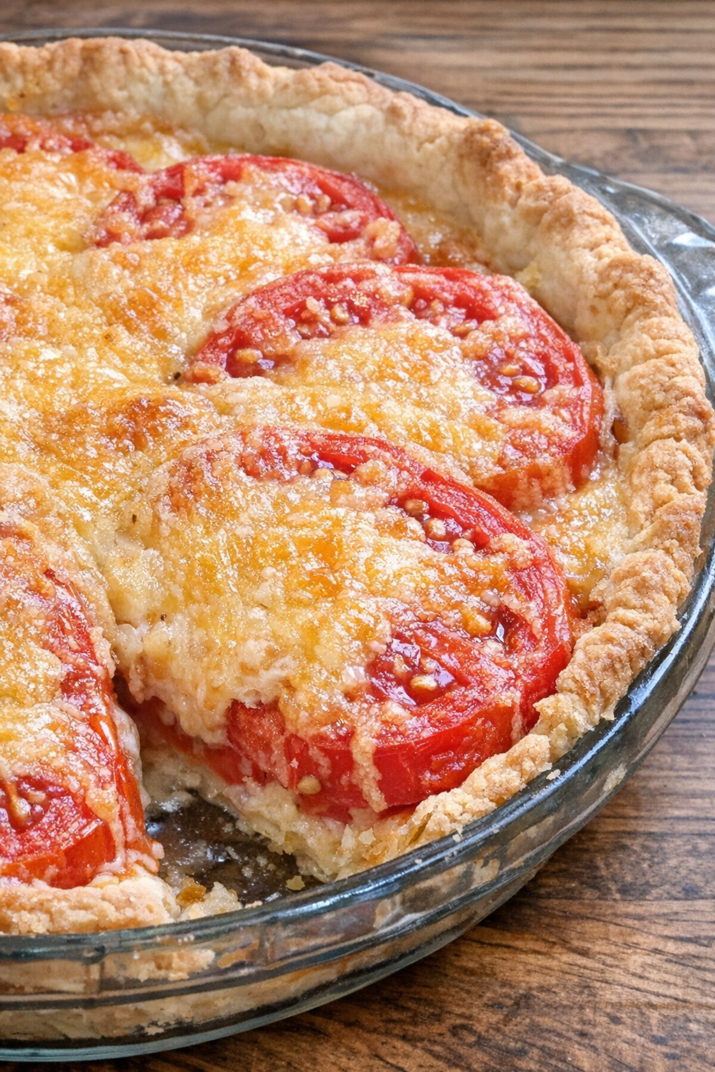 Finished 4-ingredient tomato pie