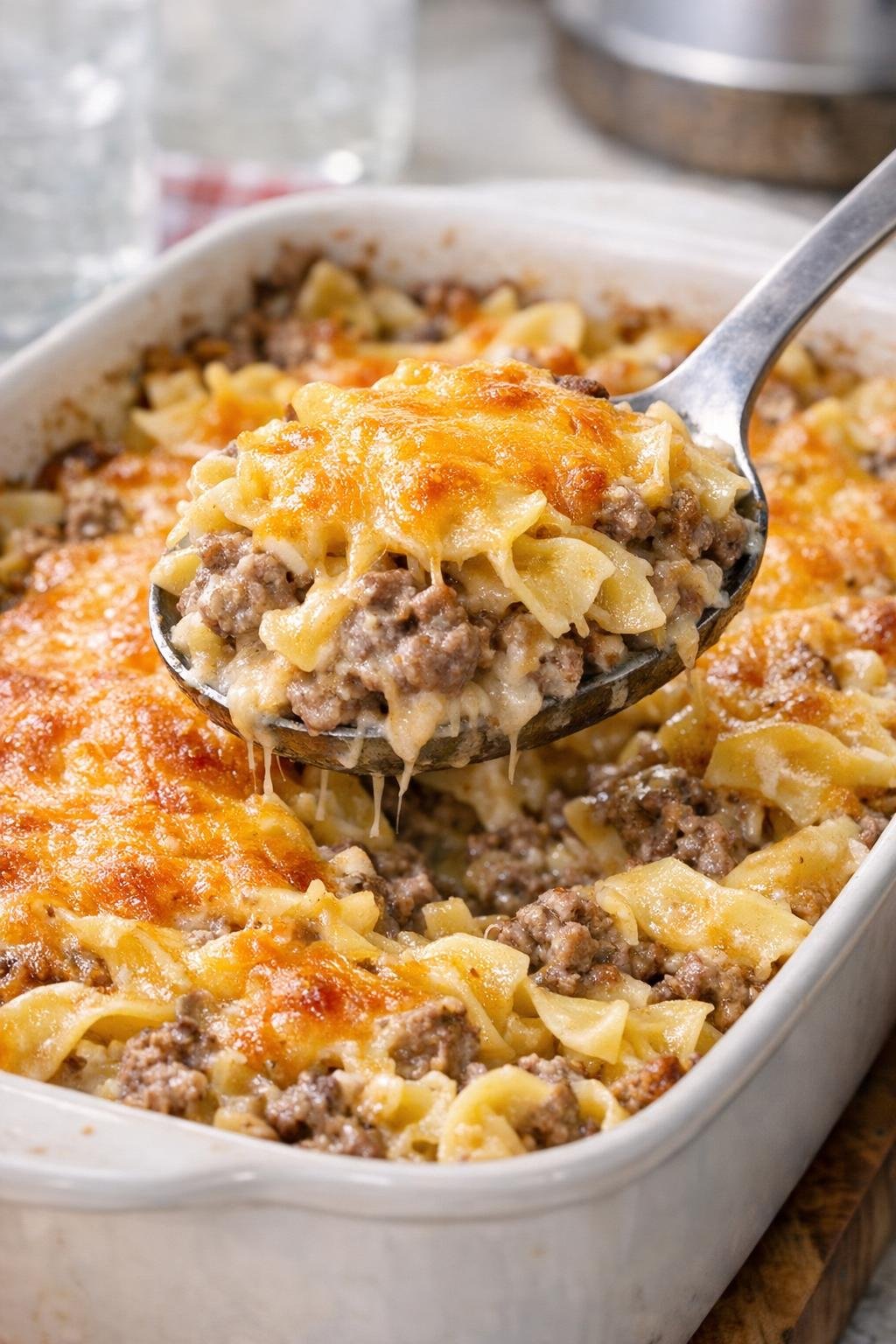 Beef casserole variation with egg noodles