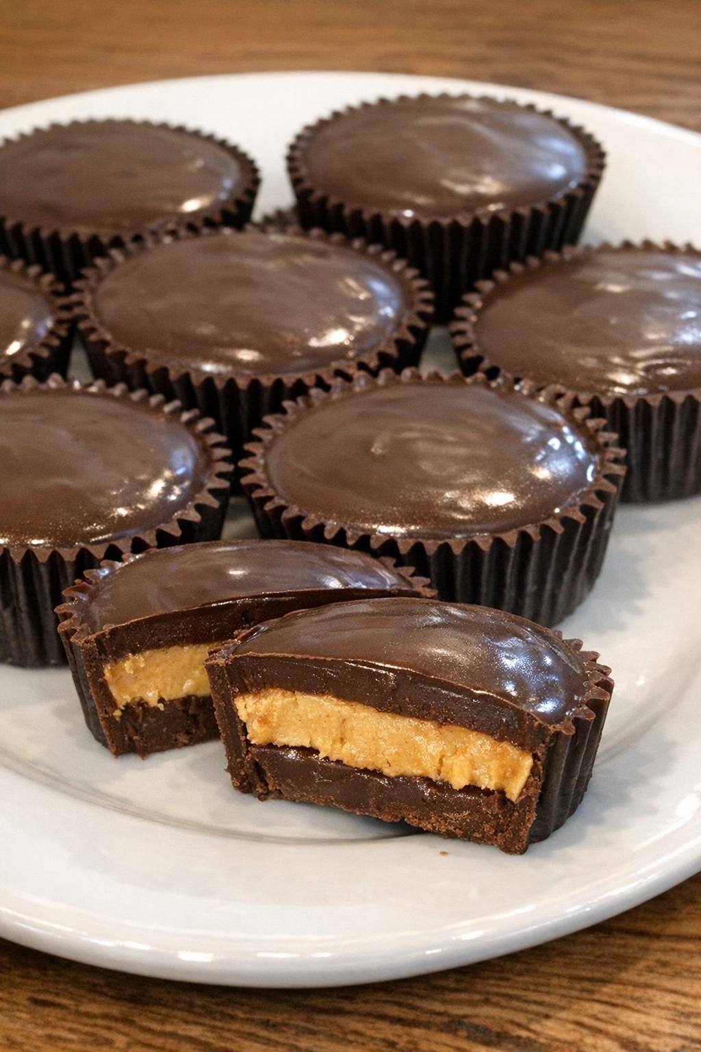 Finished chocolate peanut butter cups