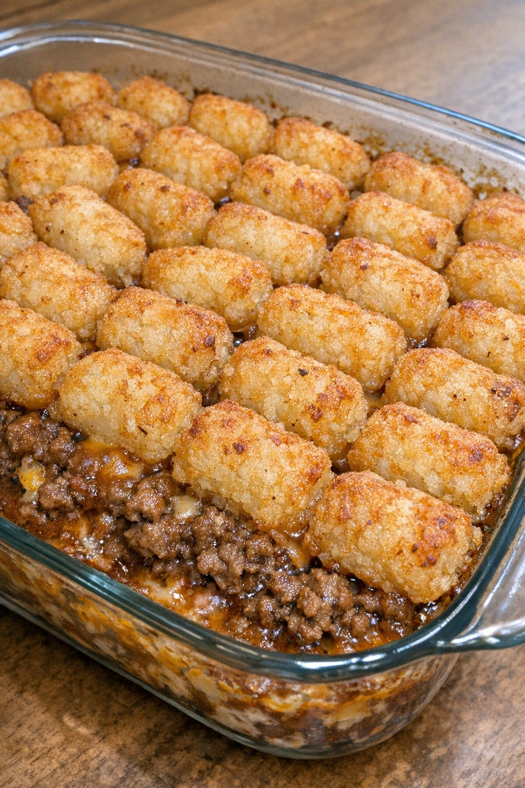 Baked potato puff casserole with crispy top