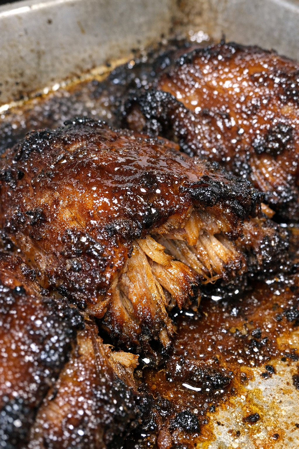Glazed summer supper in a baking sheet