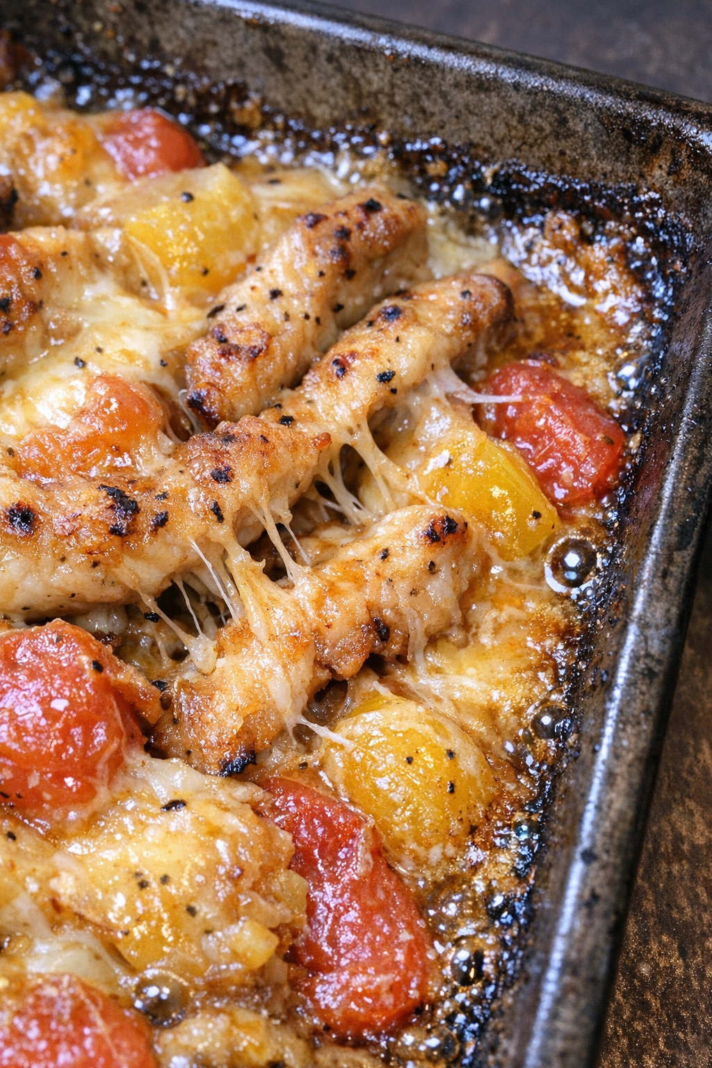 Late Summer Sunset Bake in a dark metal baking sheet