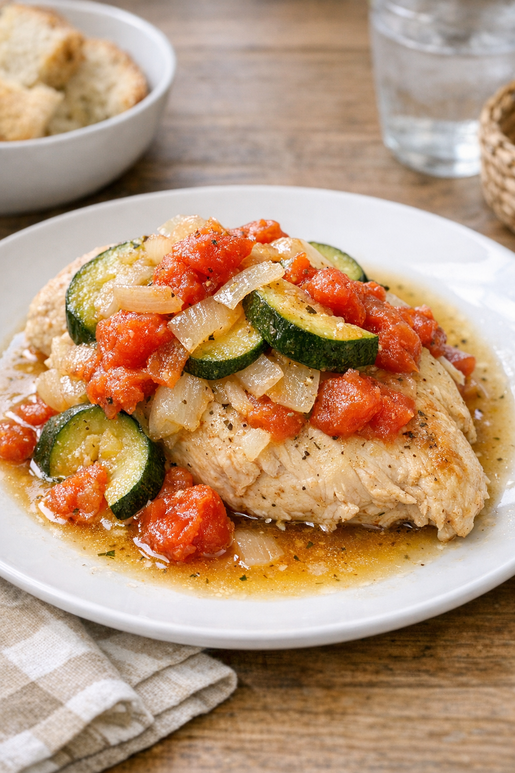 Finished slow cooker chicken with tender vegetables