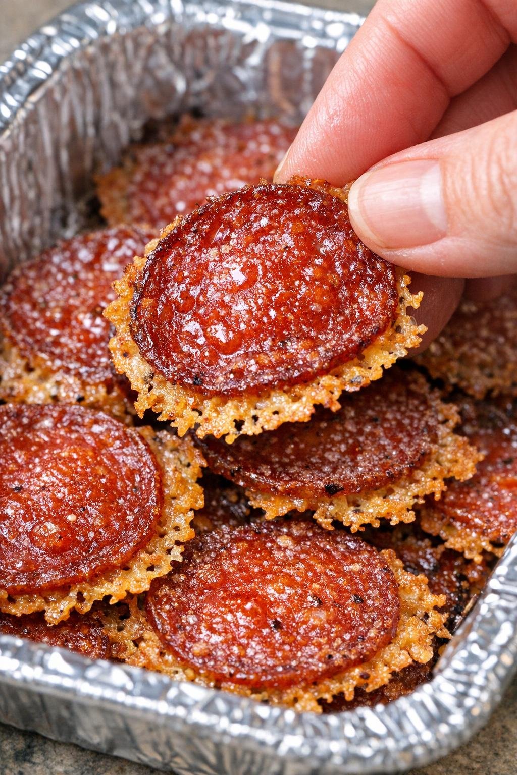 Finished pepperoni rutledge crisps