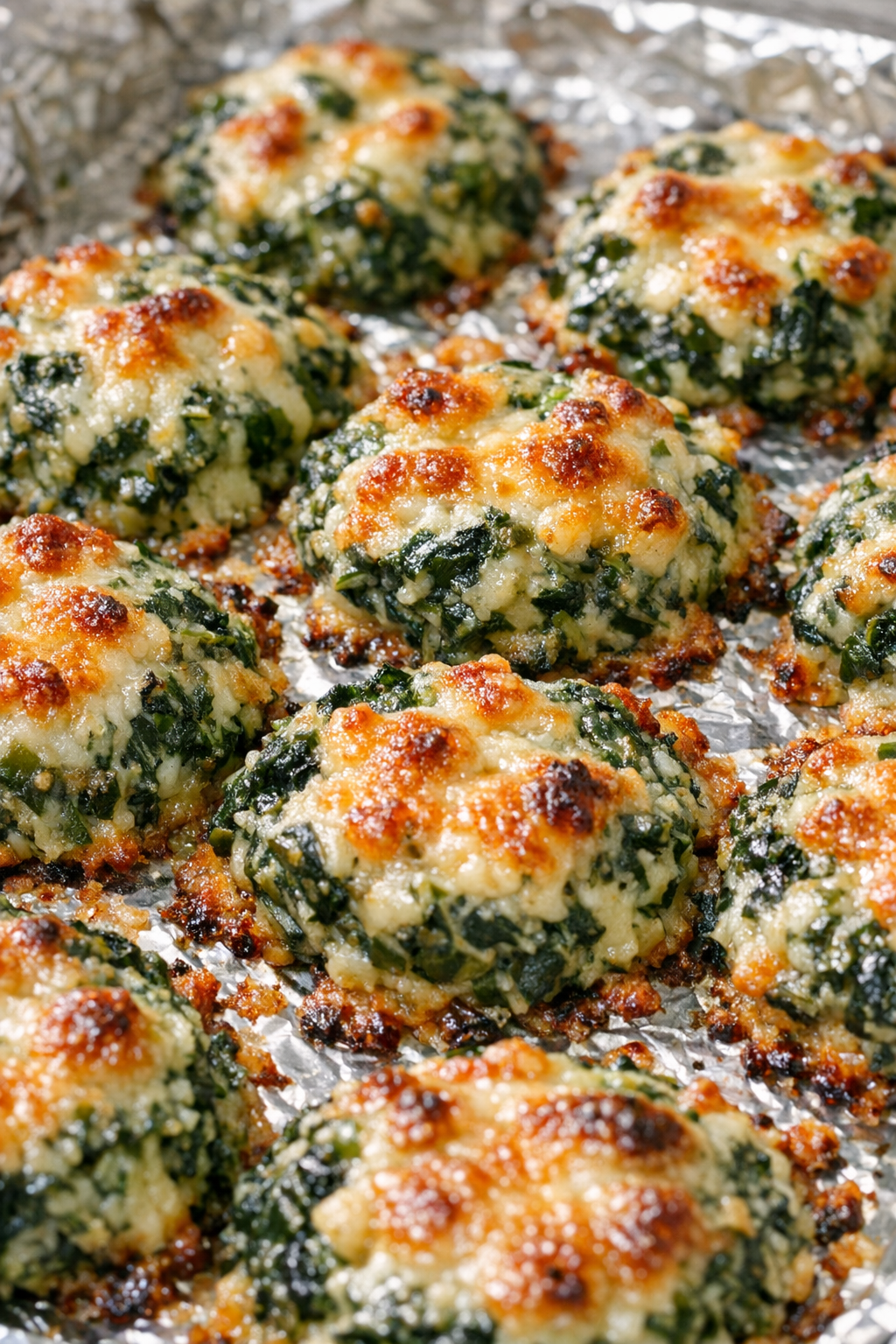 Bubbly spinach cheese bakes fresh from the oven