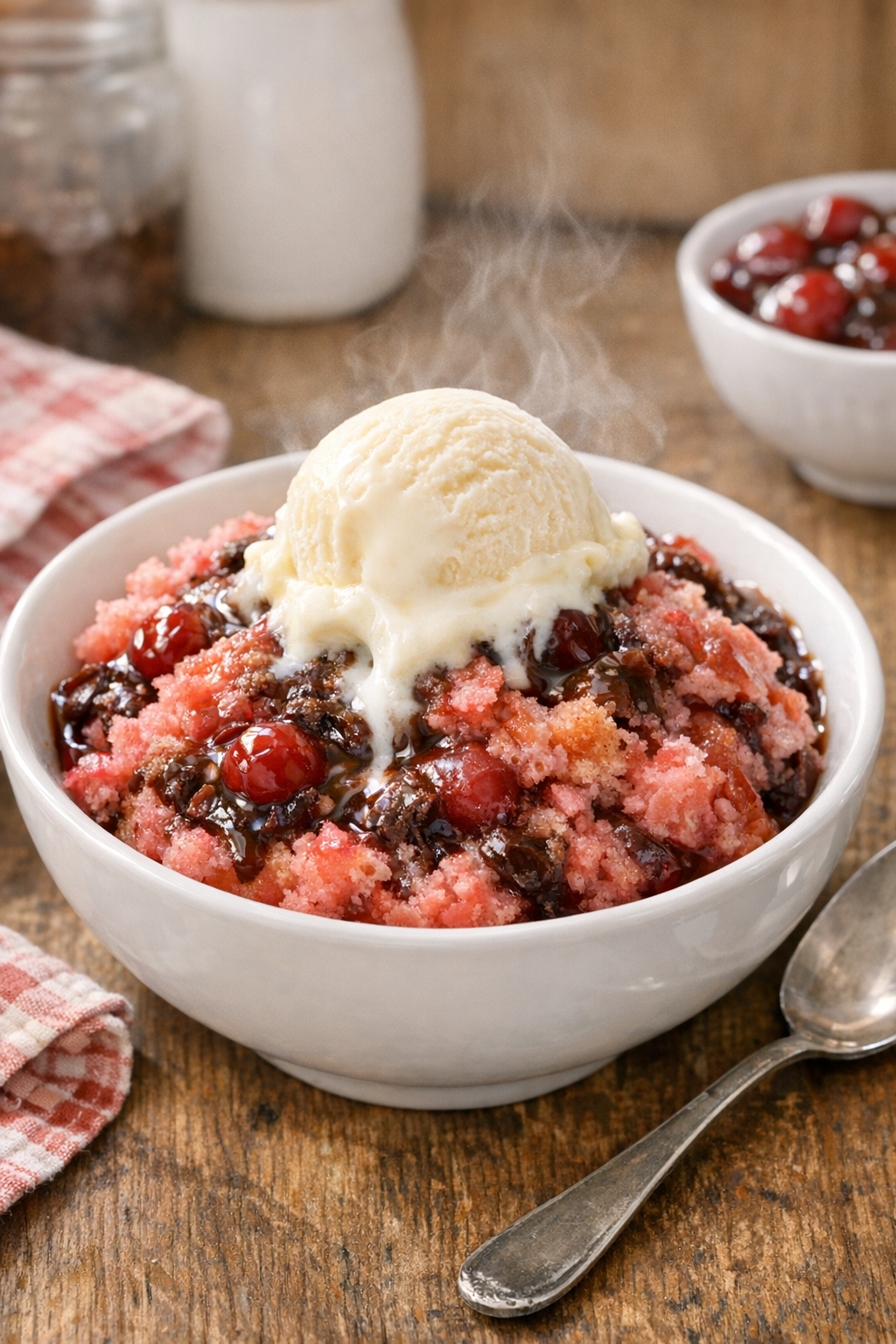 Finished Neapolitan cobbler served warm