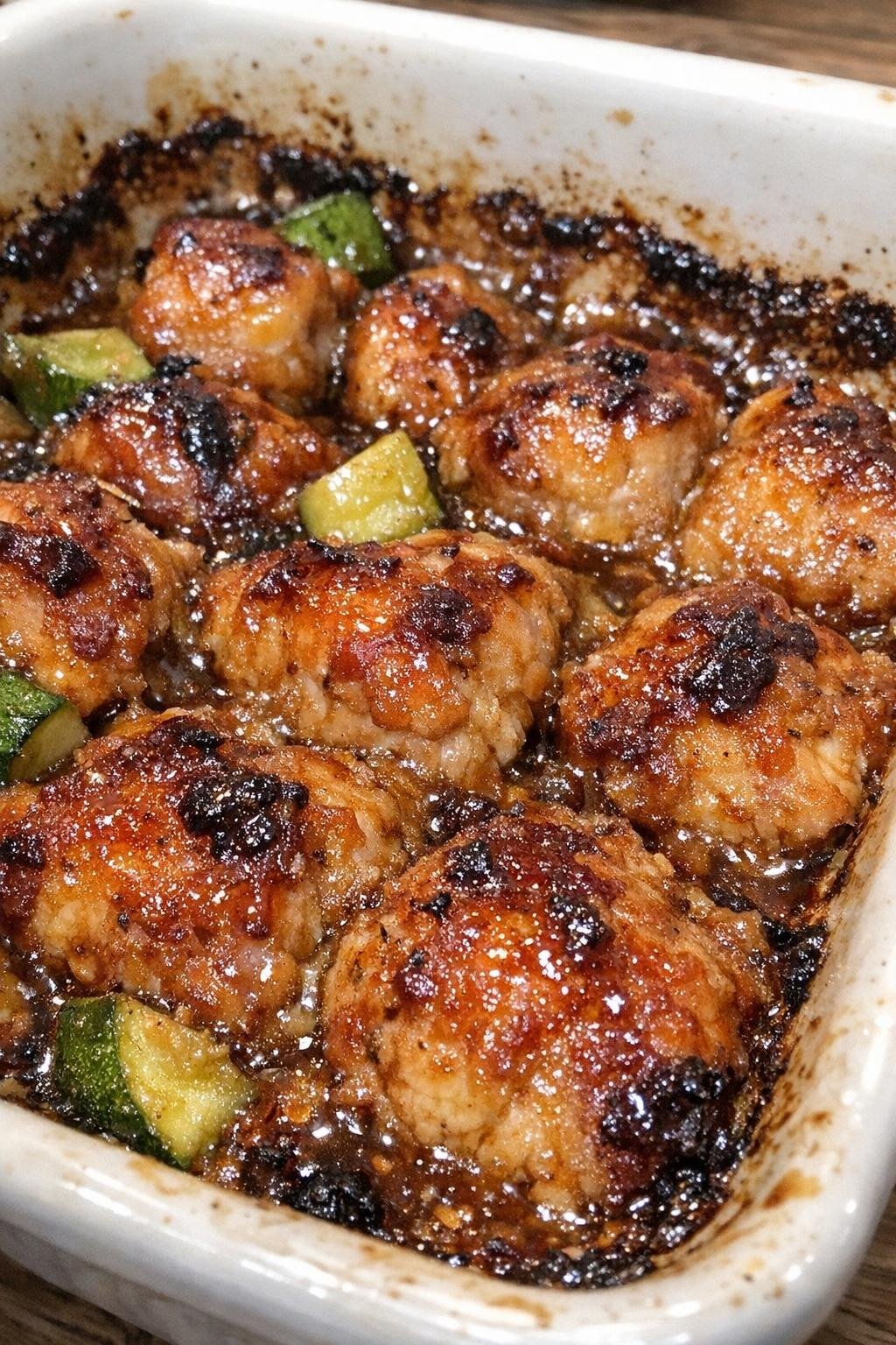 Finished protein bake with caramelized edges