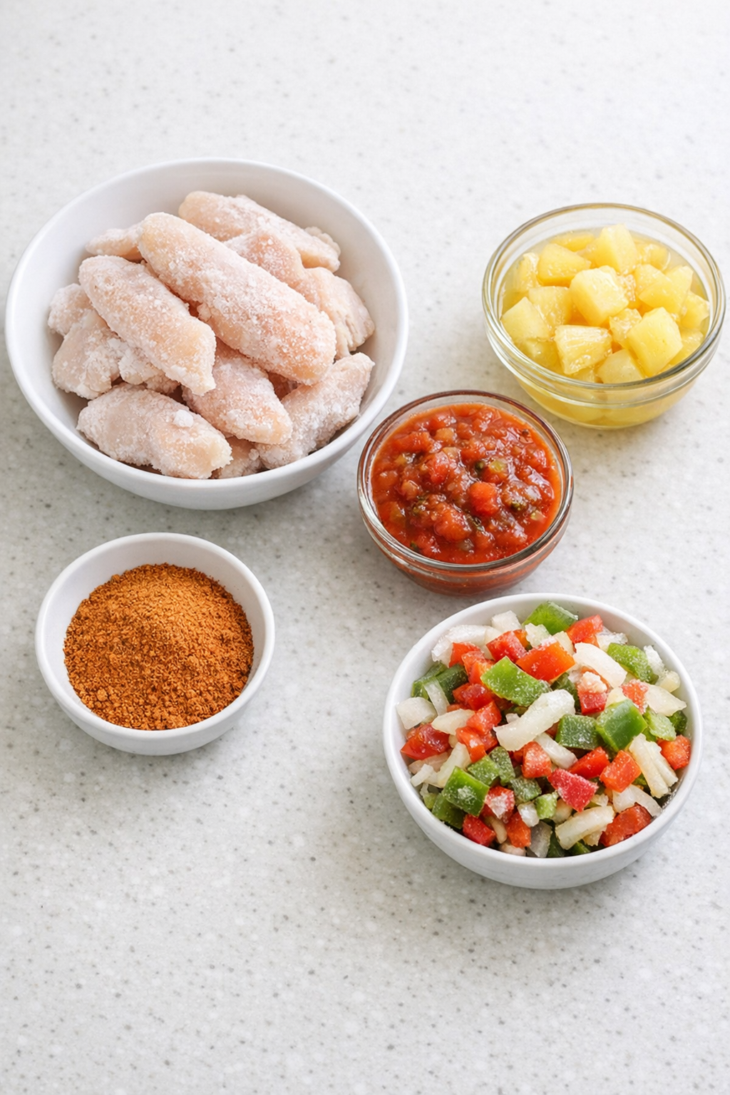 Main ingredients for slow cooker chicken