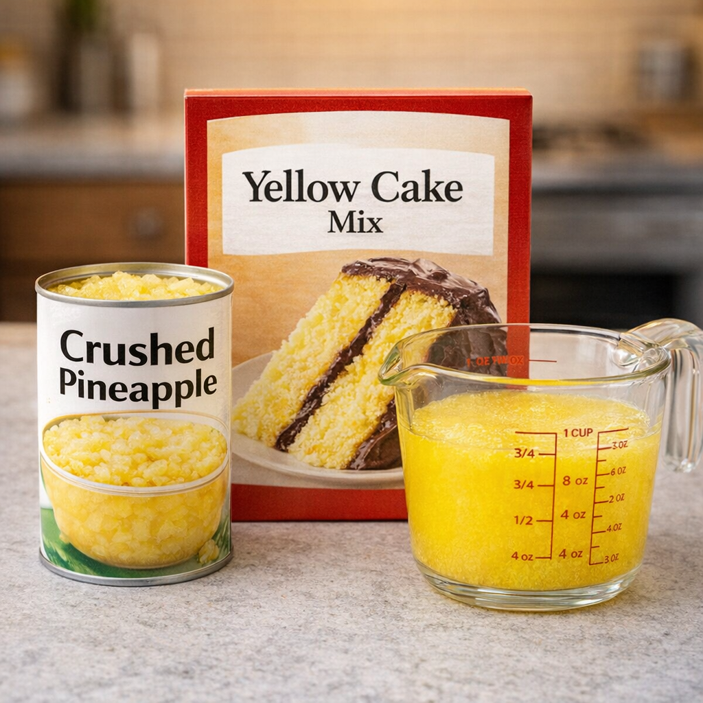 Three simple ingredients lined up for the dessert