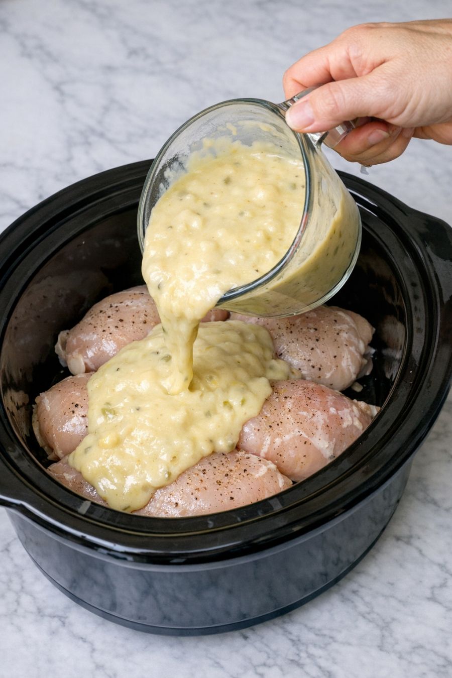 Pour cream of celery soup over chicken, together with 2 ingredients ...