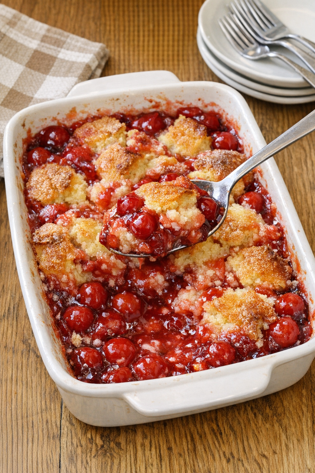 Finished baked pound cake berry dessert