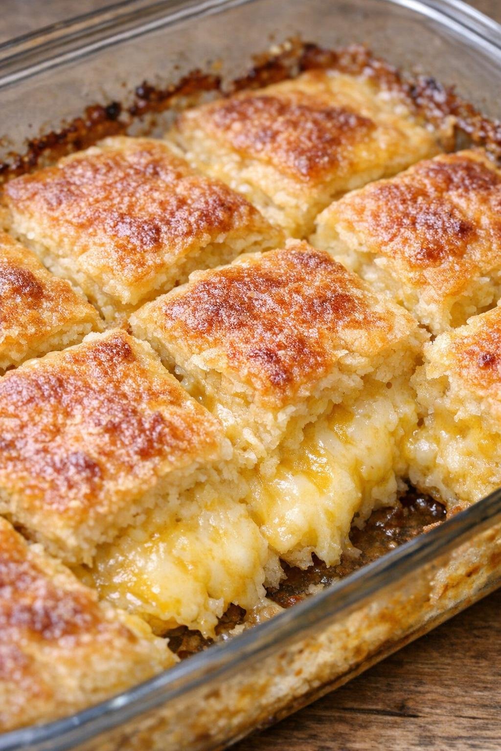 Southern 3-ingredient flaky cheese squares fresh from the oven