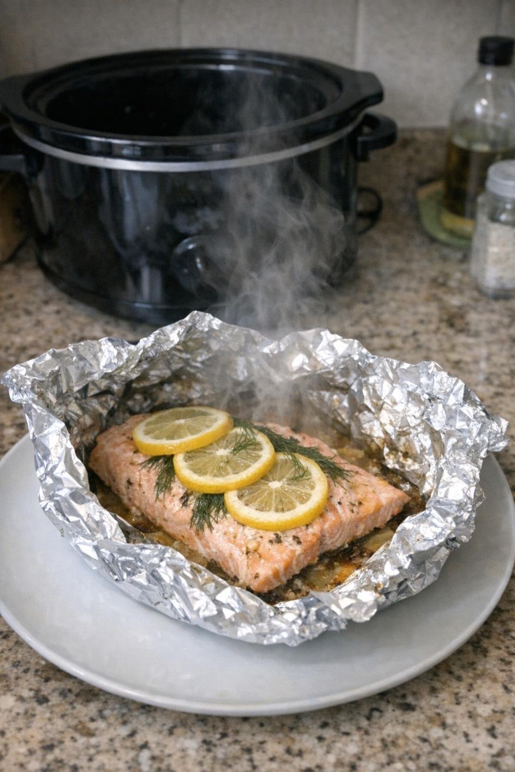 Lemon dill salmon packets for Christmas Eve