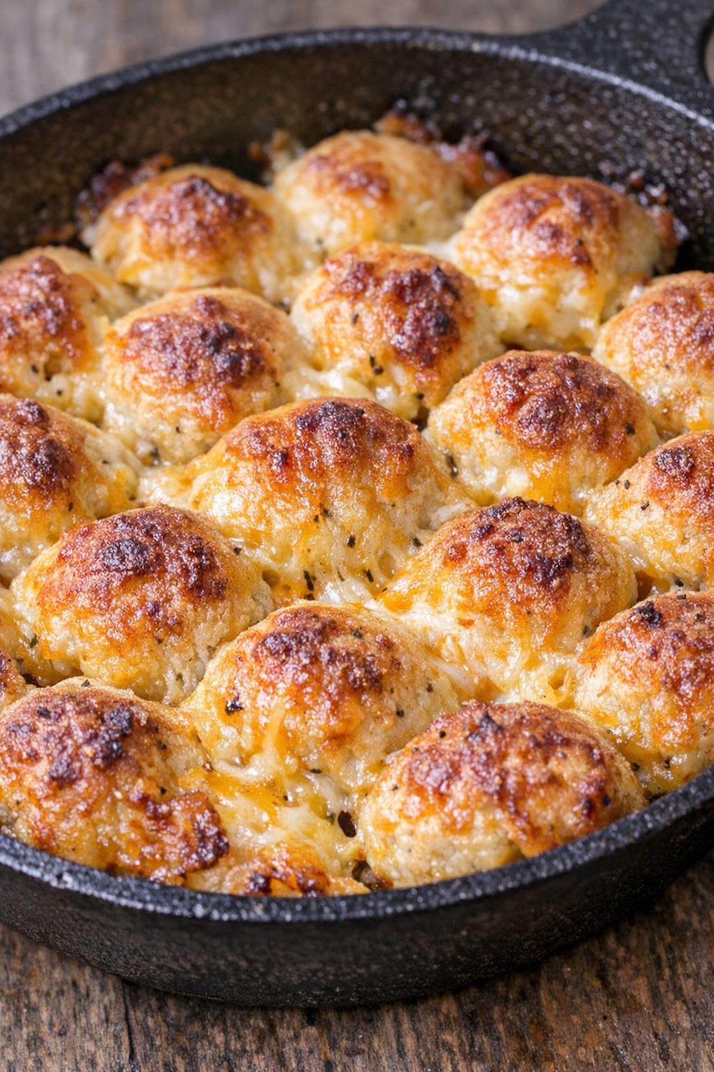 Southern 3-ingredient cheesy ranch bites in a cast iron skillet