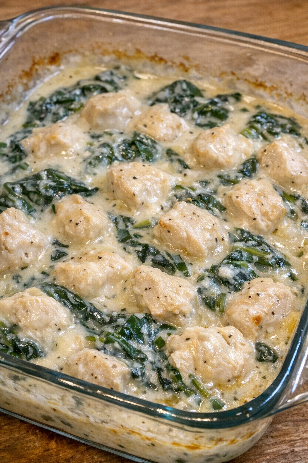 Finished creamy spinach chicken pot