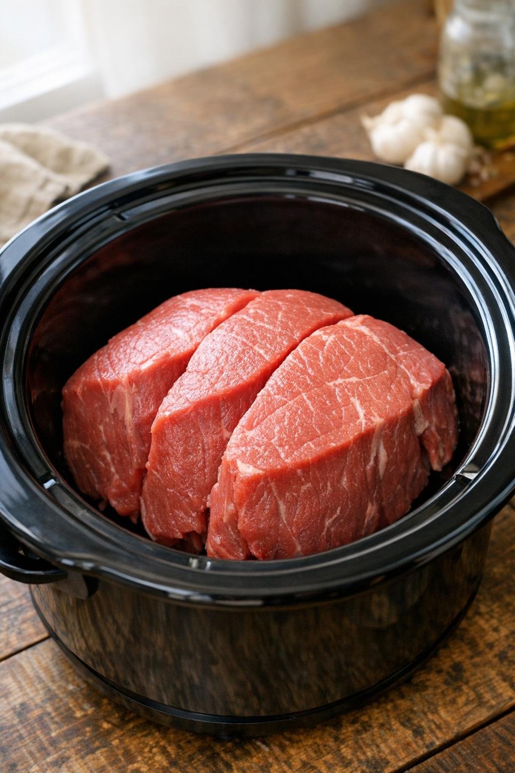 Ossenhaasbraadstuk in een slowcooker