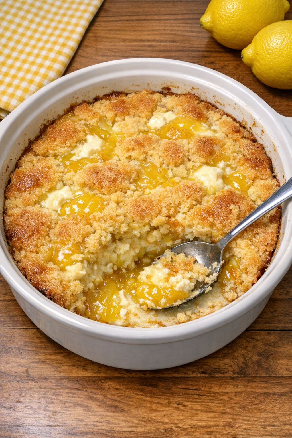 Finished baked lemon cream cheese dessert