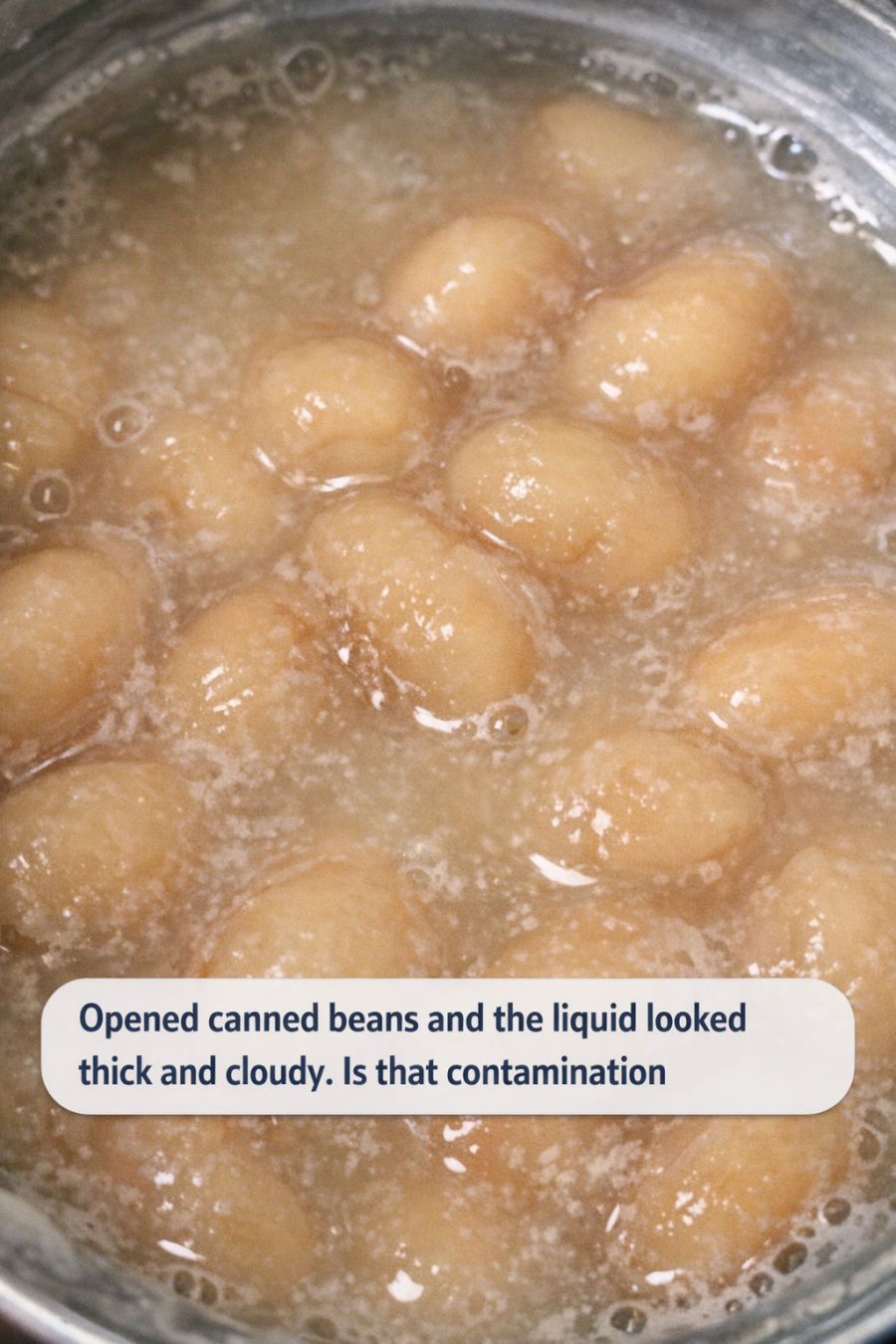 Opened canned beans and the liquid looked thick and cloudy. Is that ...