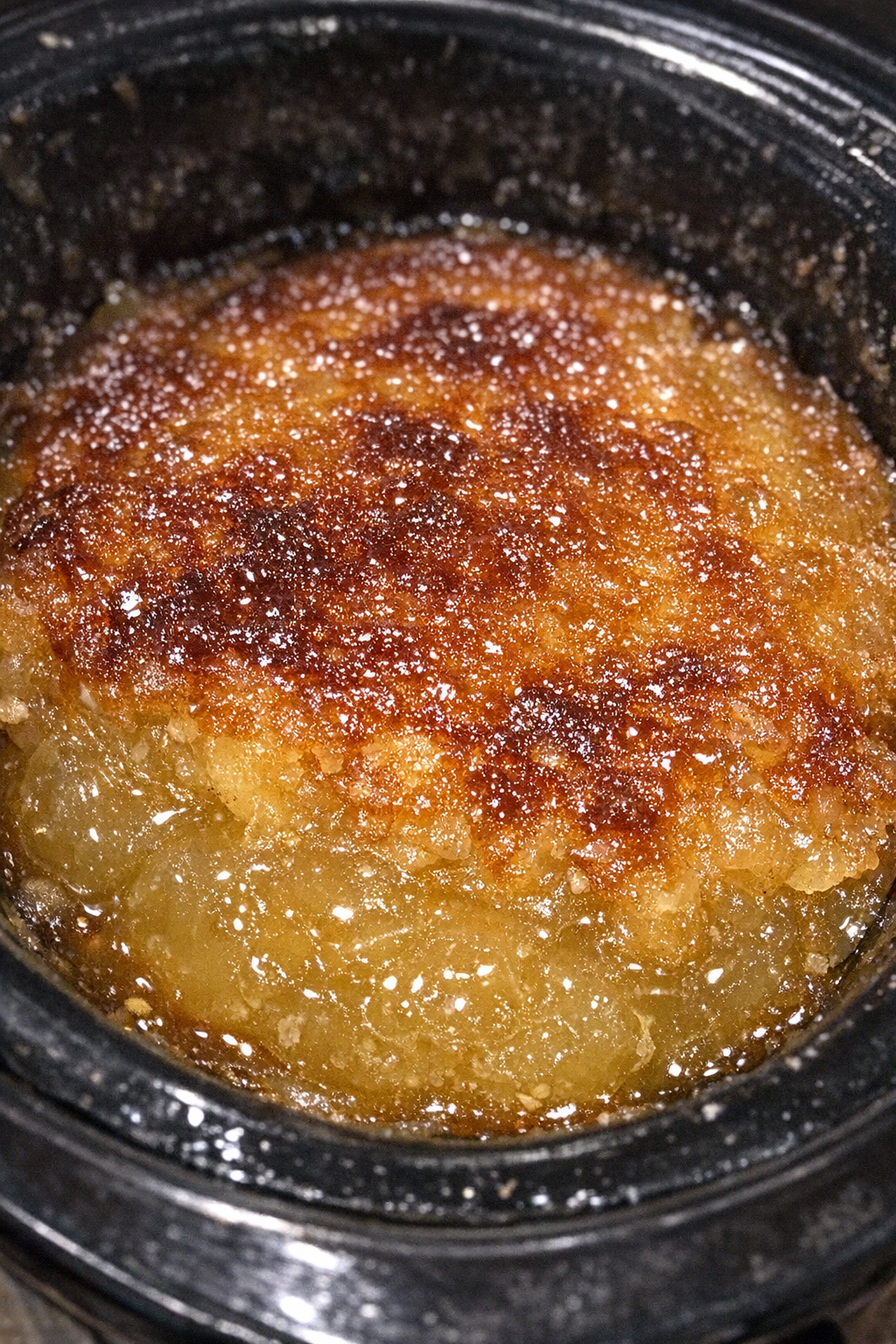 Finished golden slow cooker dessert