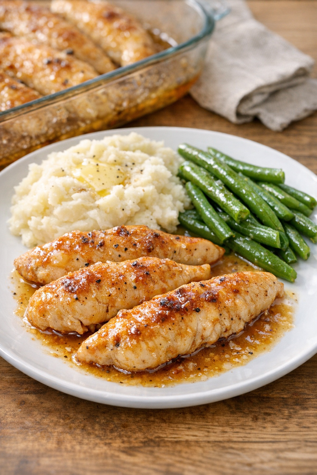 Finished plated oven chicken