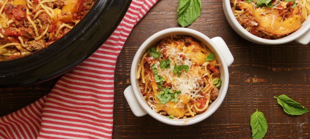 Easy Slow Cooker Spaghetti Casserole In Five Simple Steps Recipe and Video