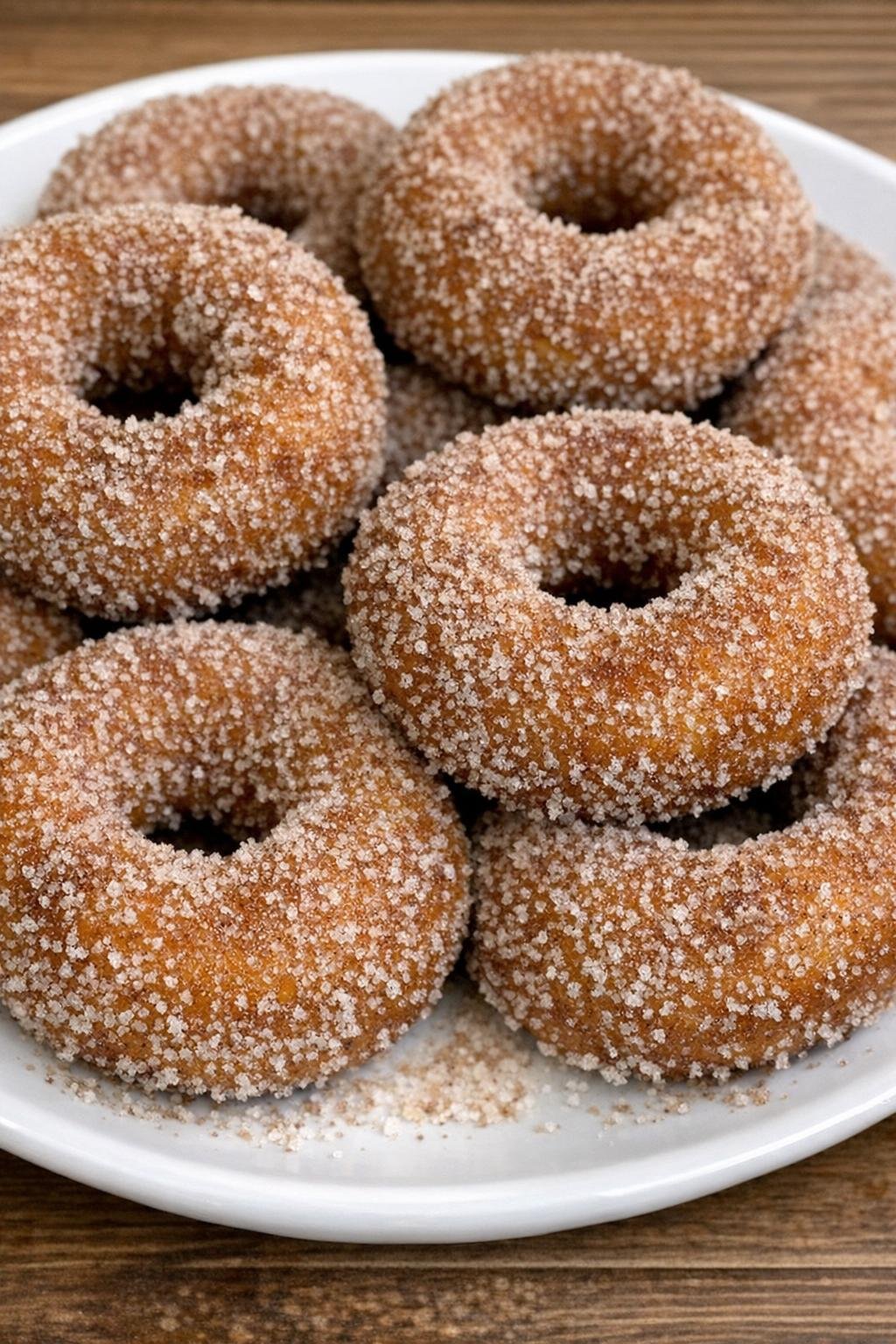3-ingredient apple cider donuts on a white plate
