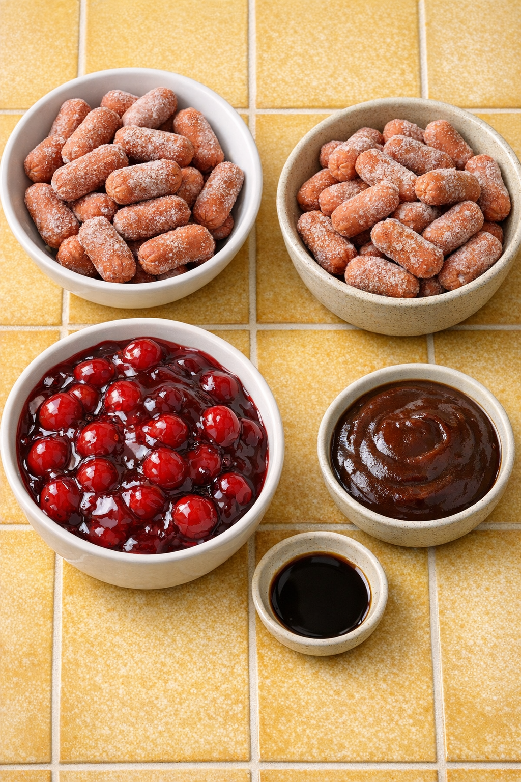 Main ingredients for cherry pie smokies