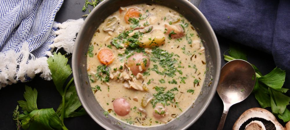 Creamy Chicken And Mushroom Chowder In Just 45 Minutes Recipe and Video