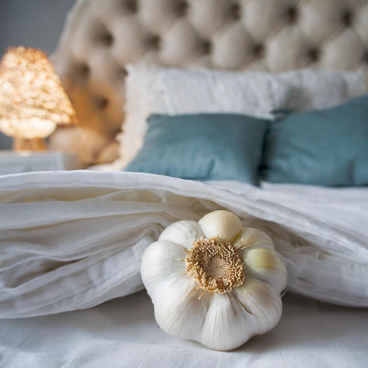 Place a garlic clove under your pillow for a surprisingly effective result