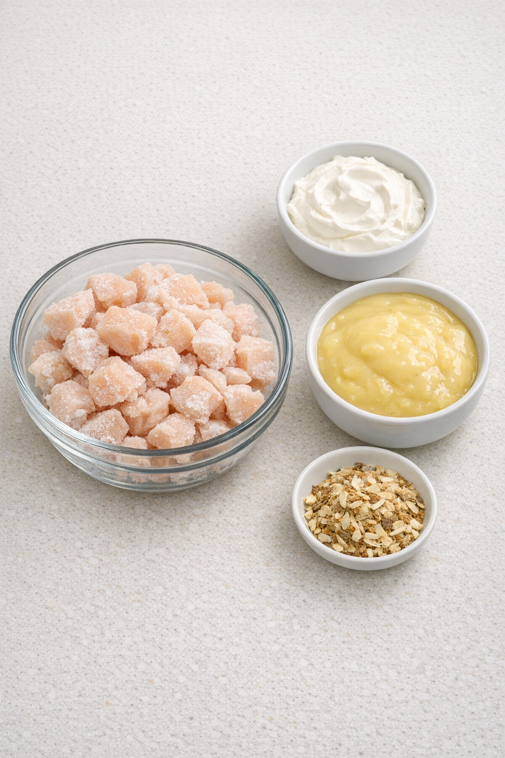 Main ingredients for 4-ingredient oven chicken