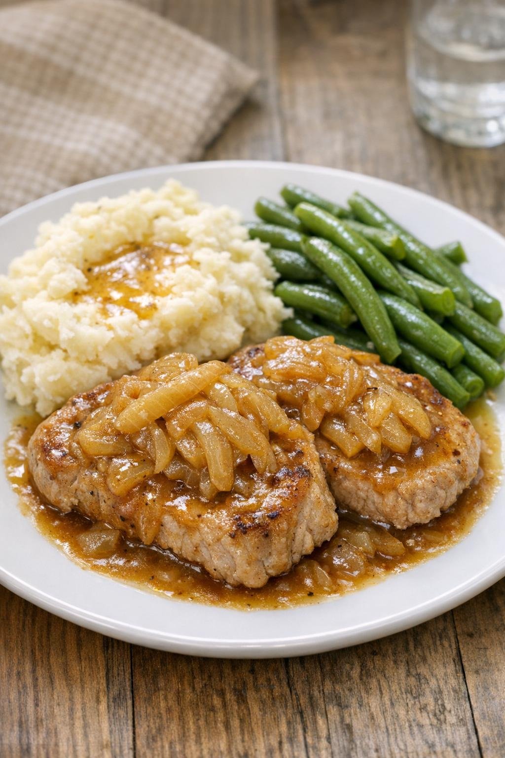 Finished slow cooker pork chops with gravy