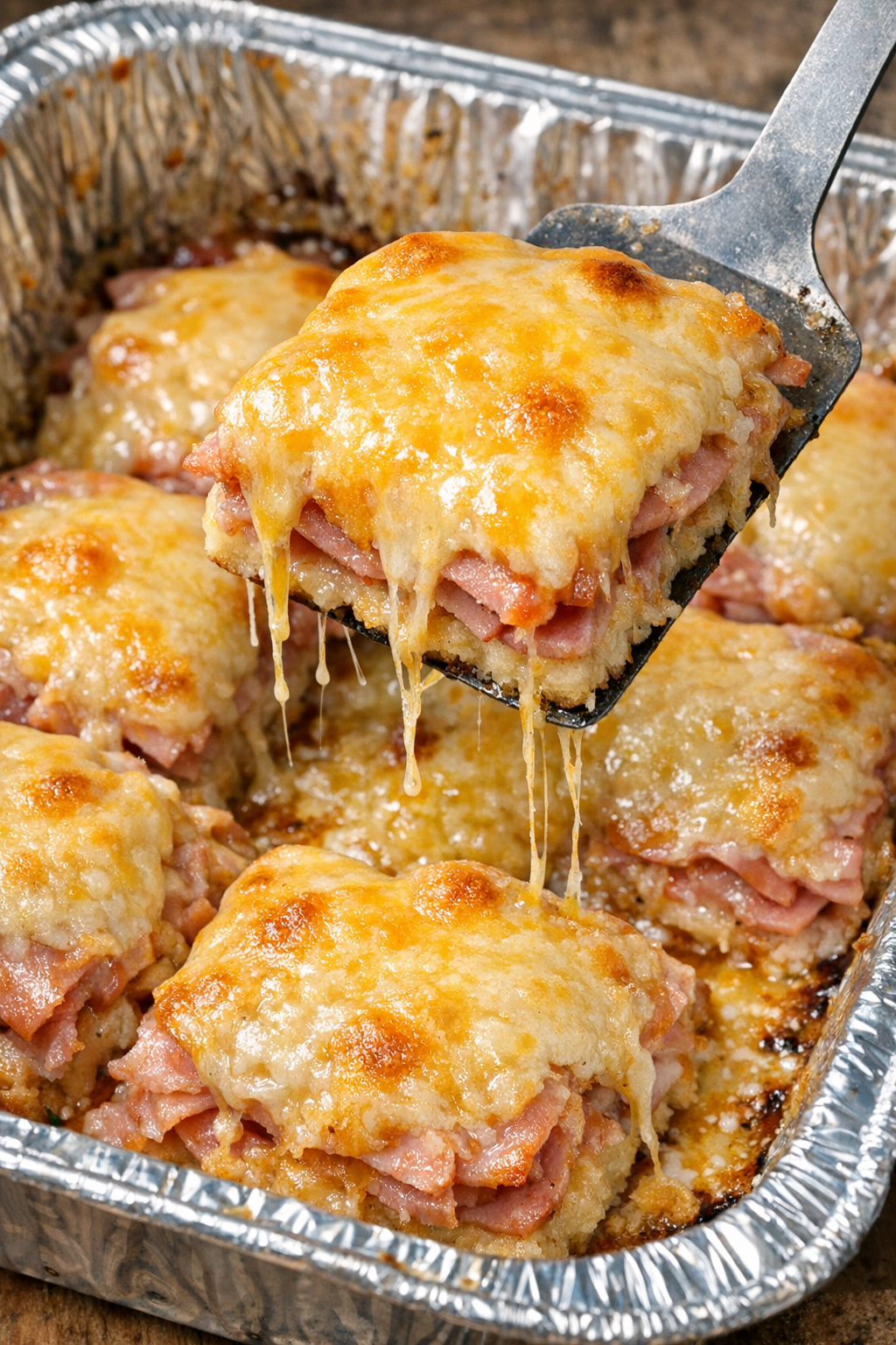 Low carb ham pembroke bombs in a foil tray
