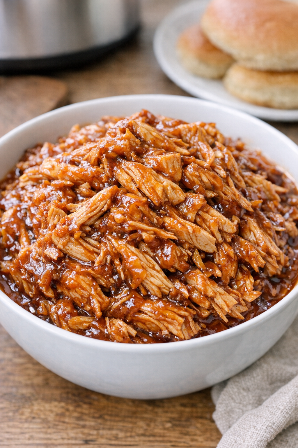 Shredded chicken in sauce for picky eaters
