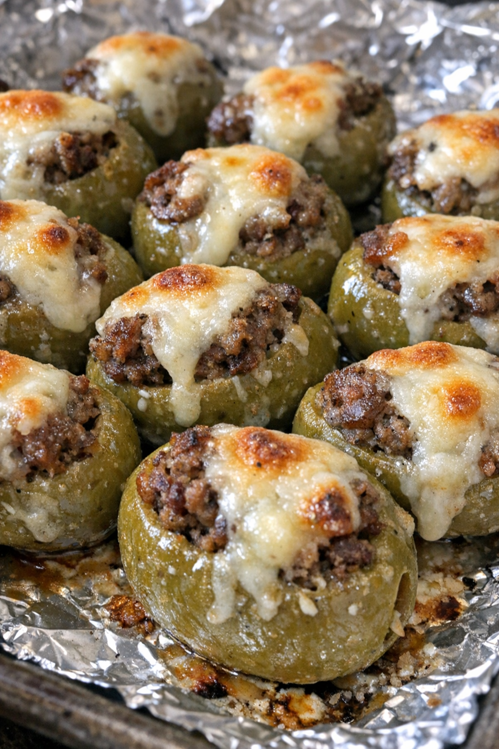 Oven baked beef stuffed olives fresh from the oven